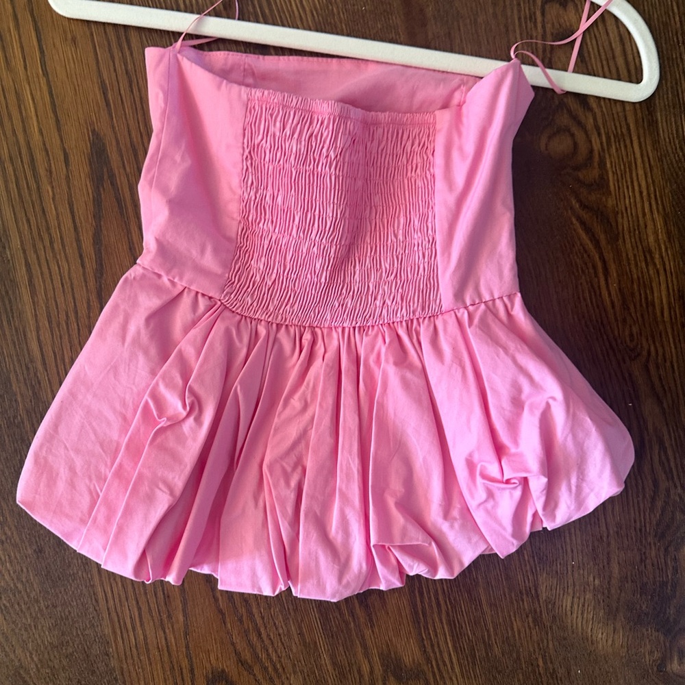 Stradivarius Pink Ruffle Top - Picture 2 of 4